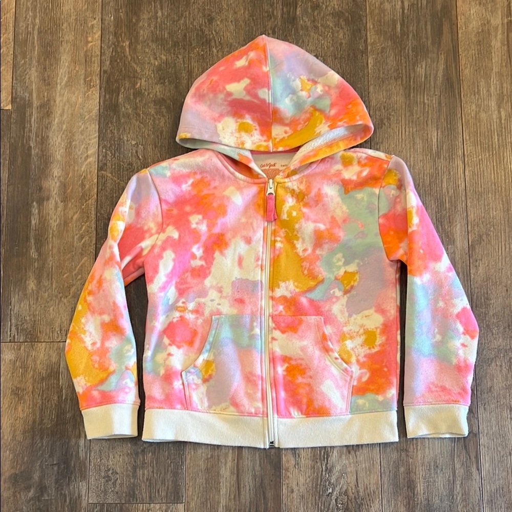 Cat & Jack Pink and Orange Tie-Dye Hoodie - Picture 1 of 8
